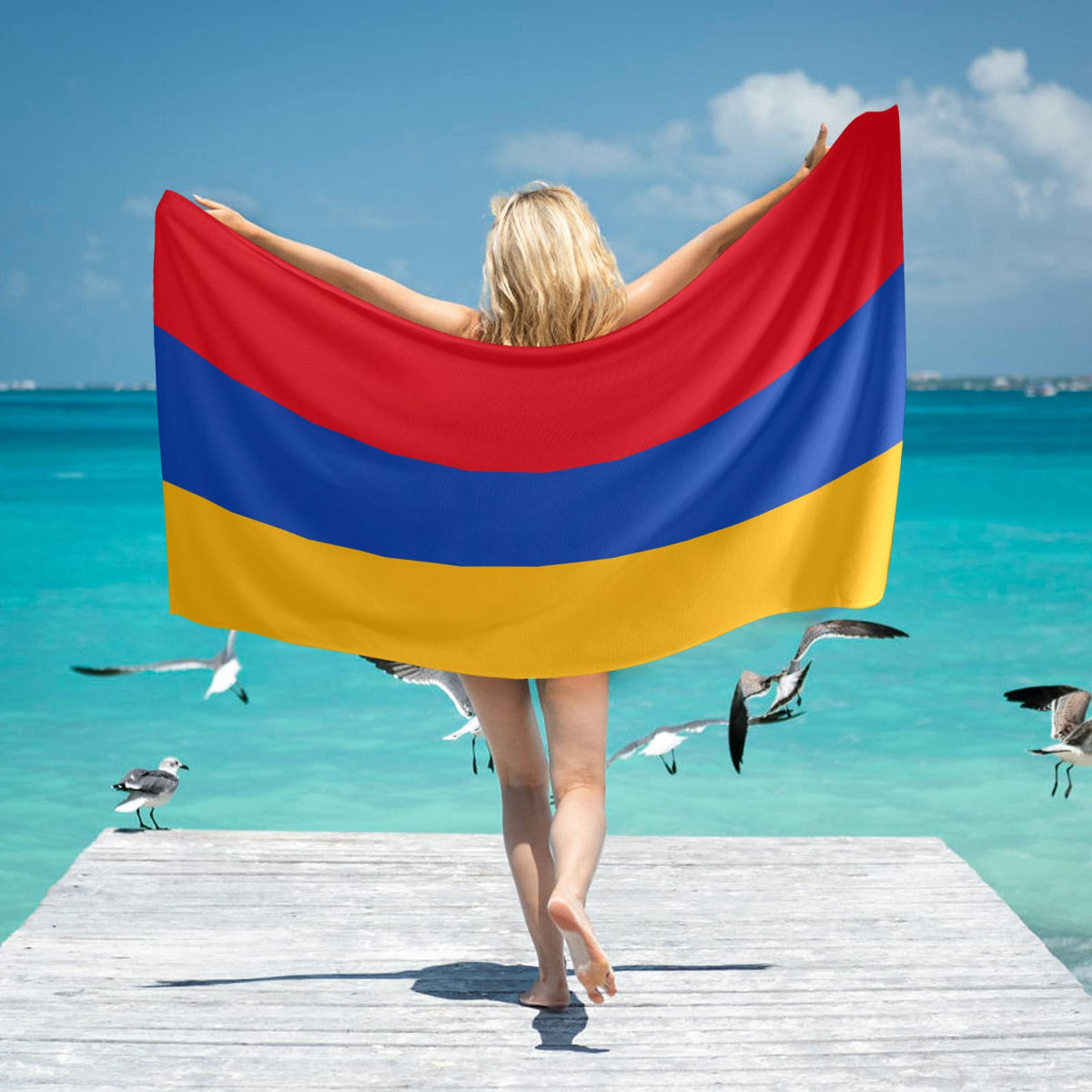 Armenia Flag Inspired Beach Towel 31"x71"(NEW) | Ships from USA
