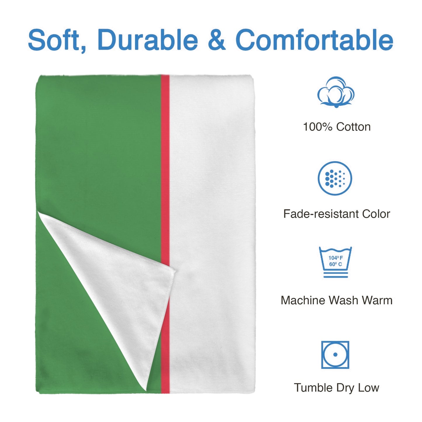 Uzbekistan Flag Inspired Custom Bath Towel 29"x58"(Made in USA)