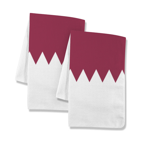 Qatar Flag Inspired Kitchen Towel 40X60cm (Pack of 2) | Printed In the USA