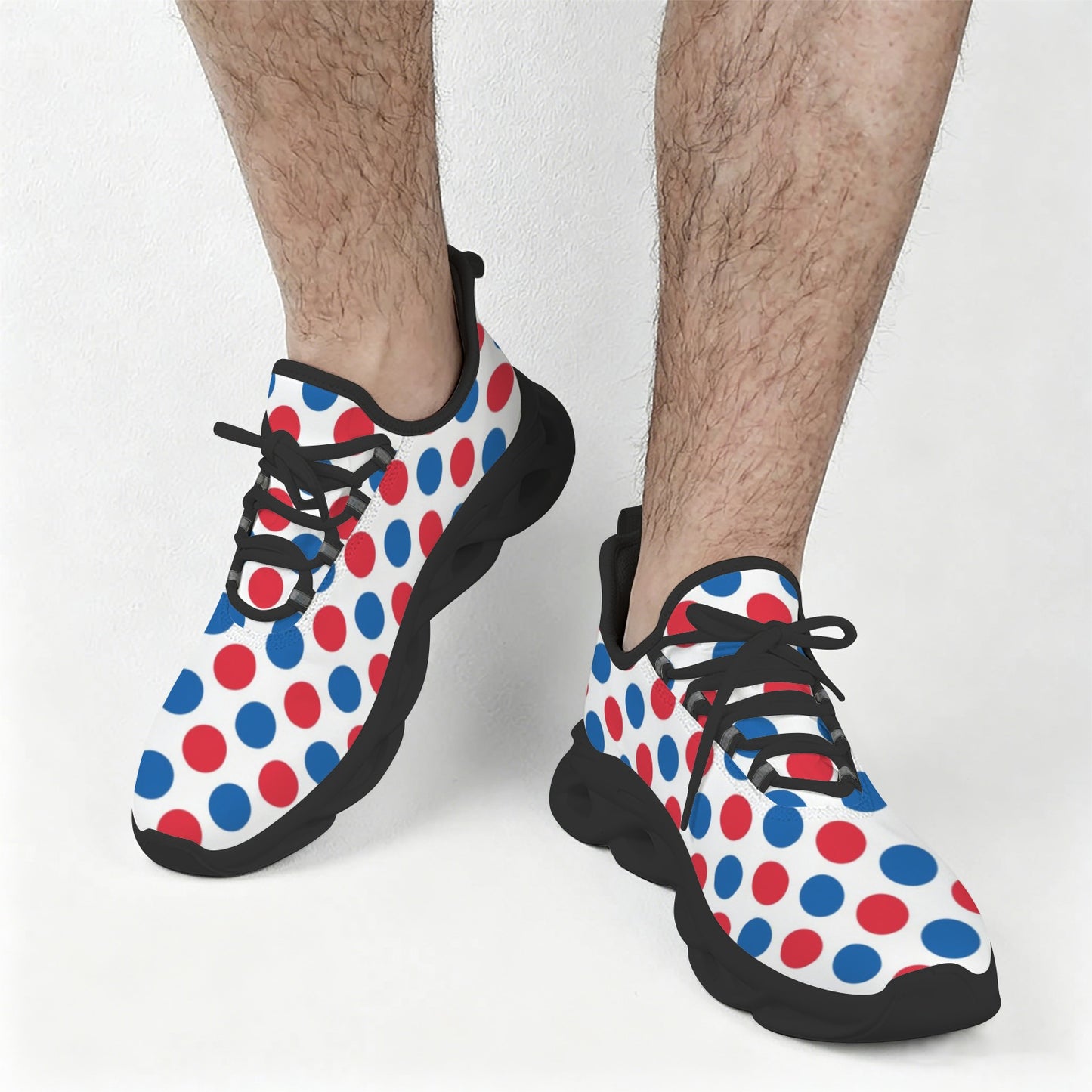 USA/American Flag Inspired Polka Dot Pattern Men's Twisted Sole Sneakers