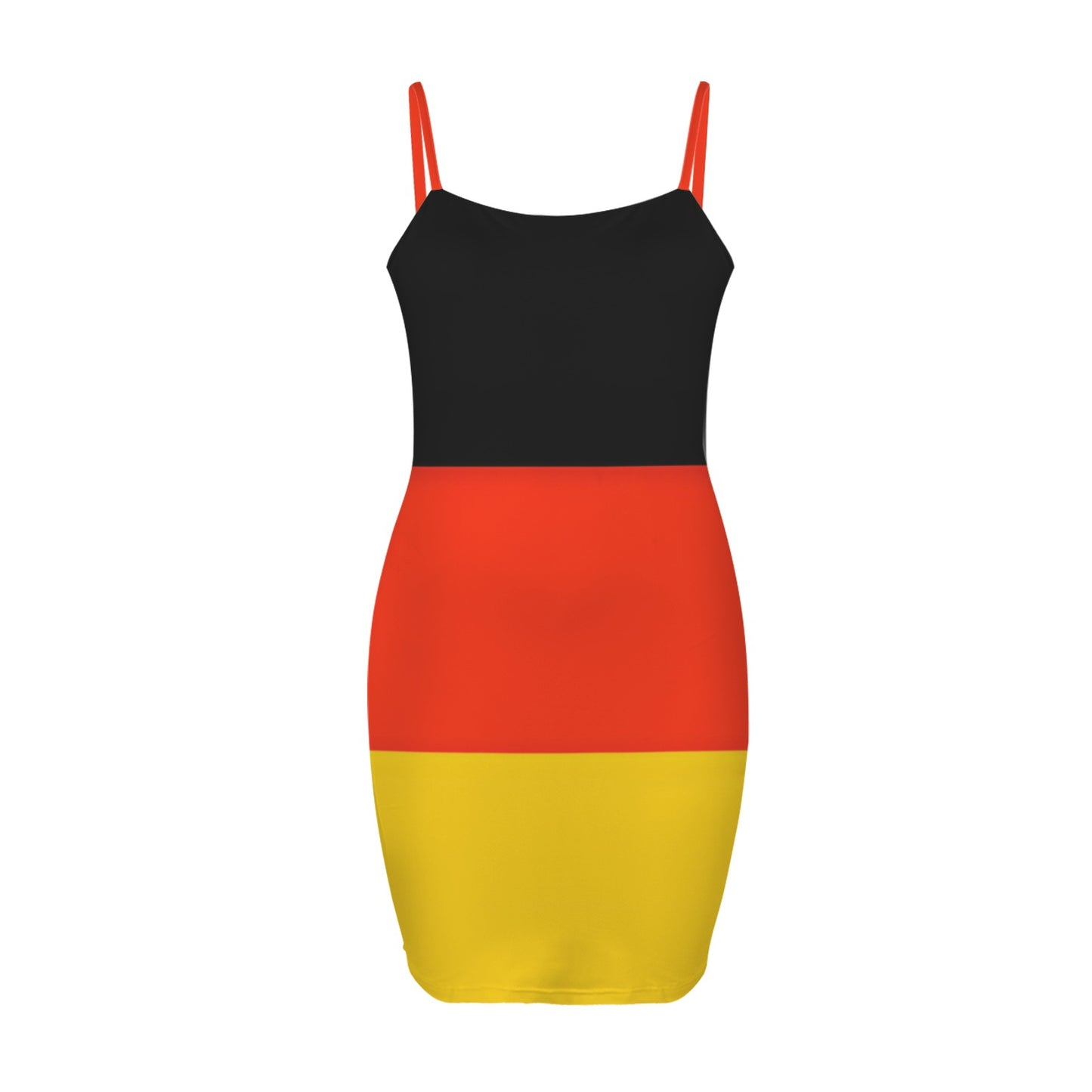 Germany Flag Inspired Backless Spaghetti Strap Bodycon Dress