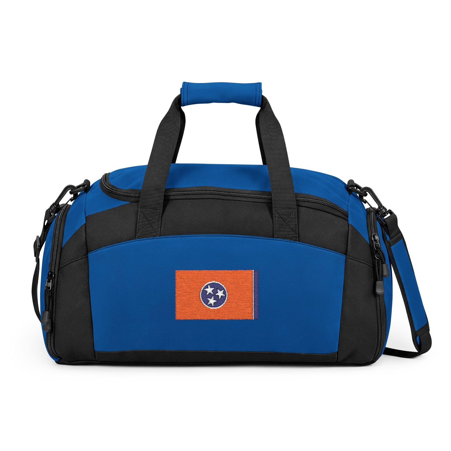 Tennessee Flag Gym Bag — Black Duffle with Embroidered Tennessee Flag
