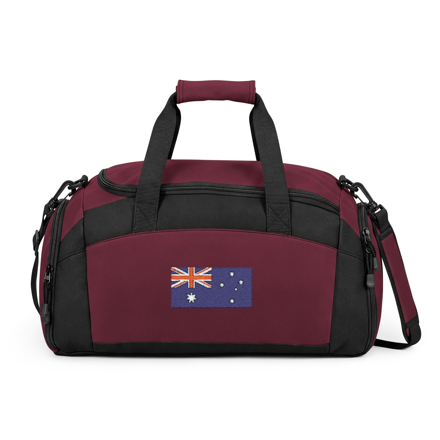 Australia Flag Gym Bag — Black Duffle with Embroidered Australia Flag