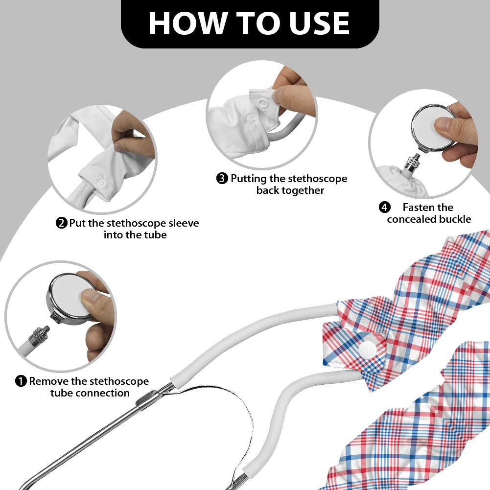 USA/American Flag Inspired Plaid Pattern Stethoscope Protective Cover