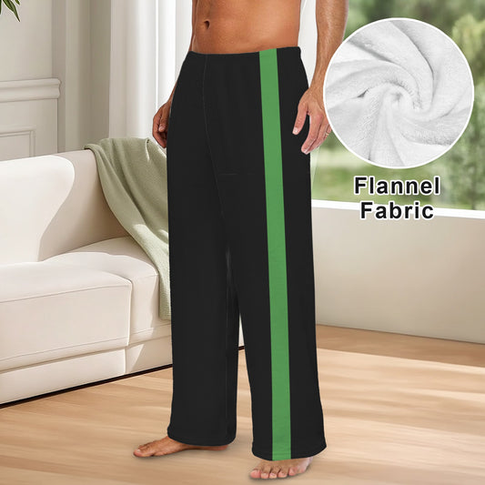 Thin Green Line Flag Inspired Men's Flannel Pajama Trousers Printed in the USA