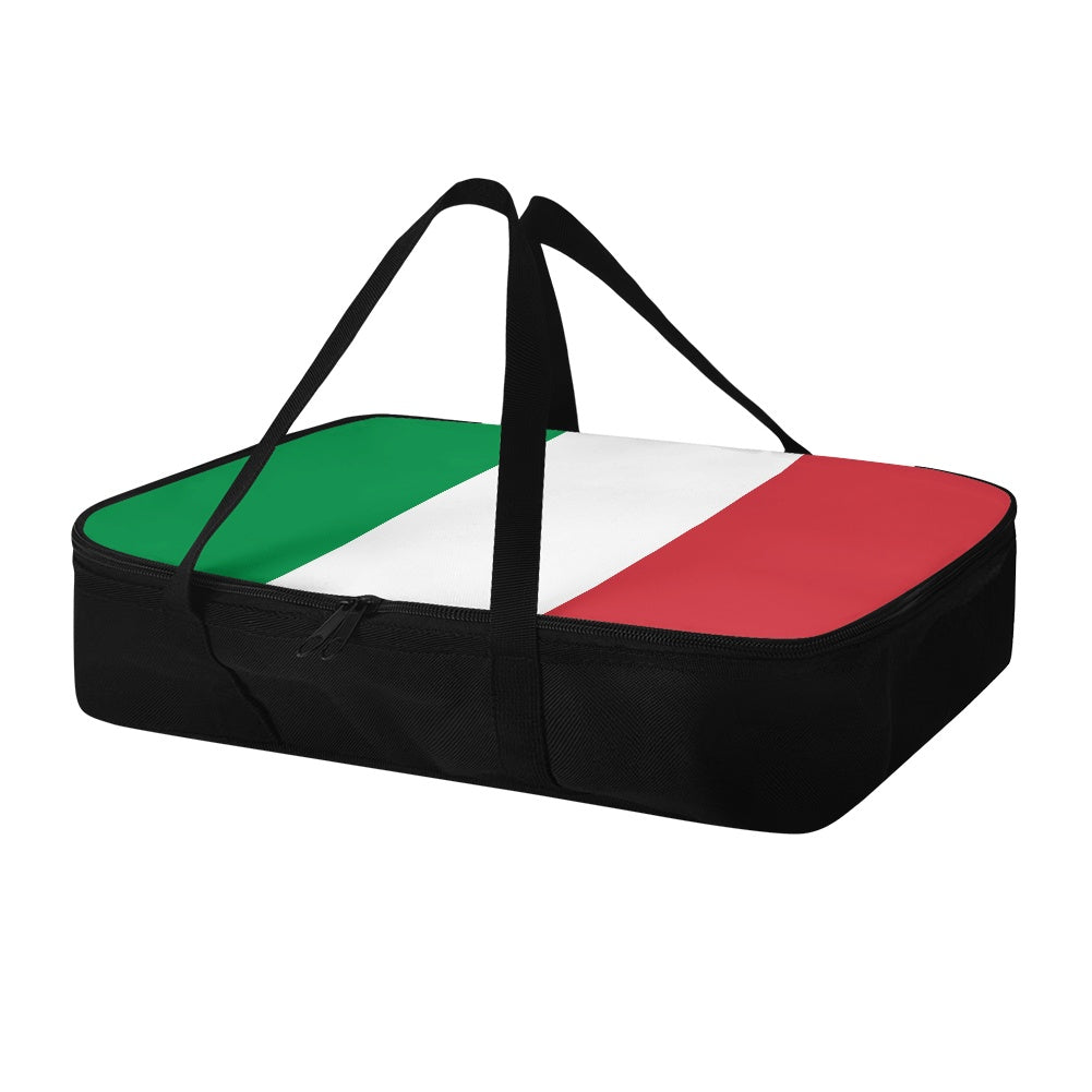 Black travel bag featuring Italian flag, designed by [Brand].