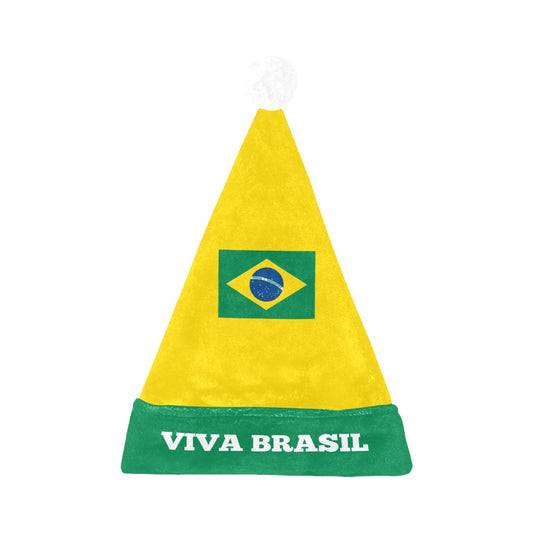 Brazil Flag Christmas Santa Hat