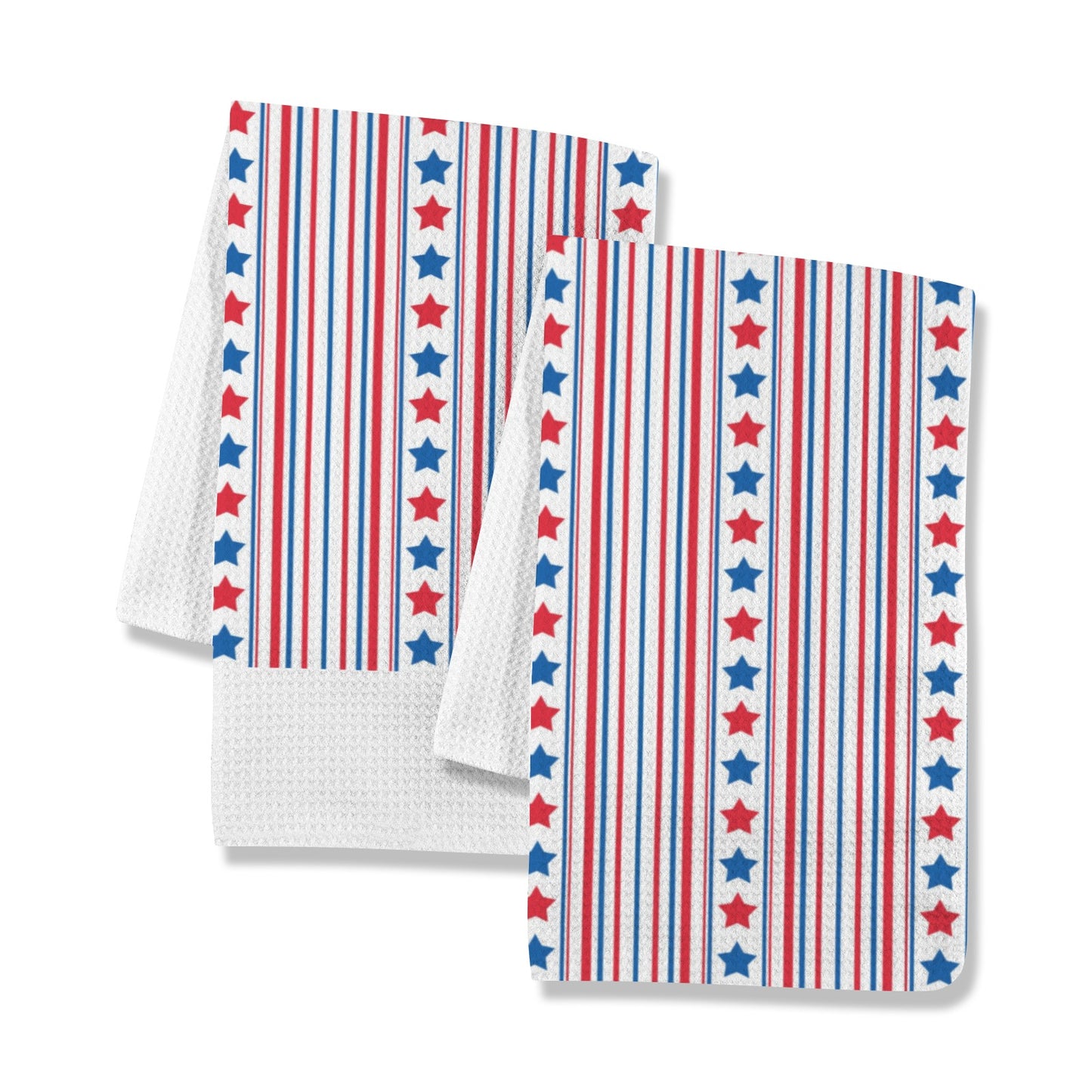 USA/American Flag Inspired Stars & Stripes Pattern Kitchen Towel 40X60cm (Pack of 2) (Made in the USA)