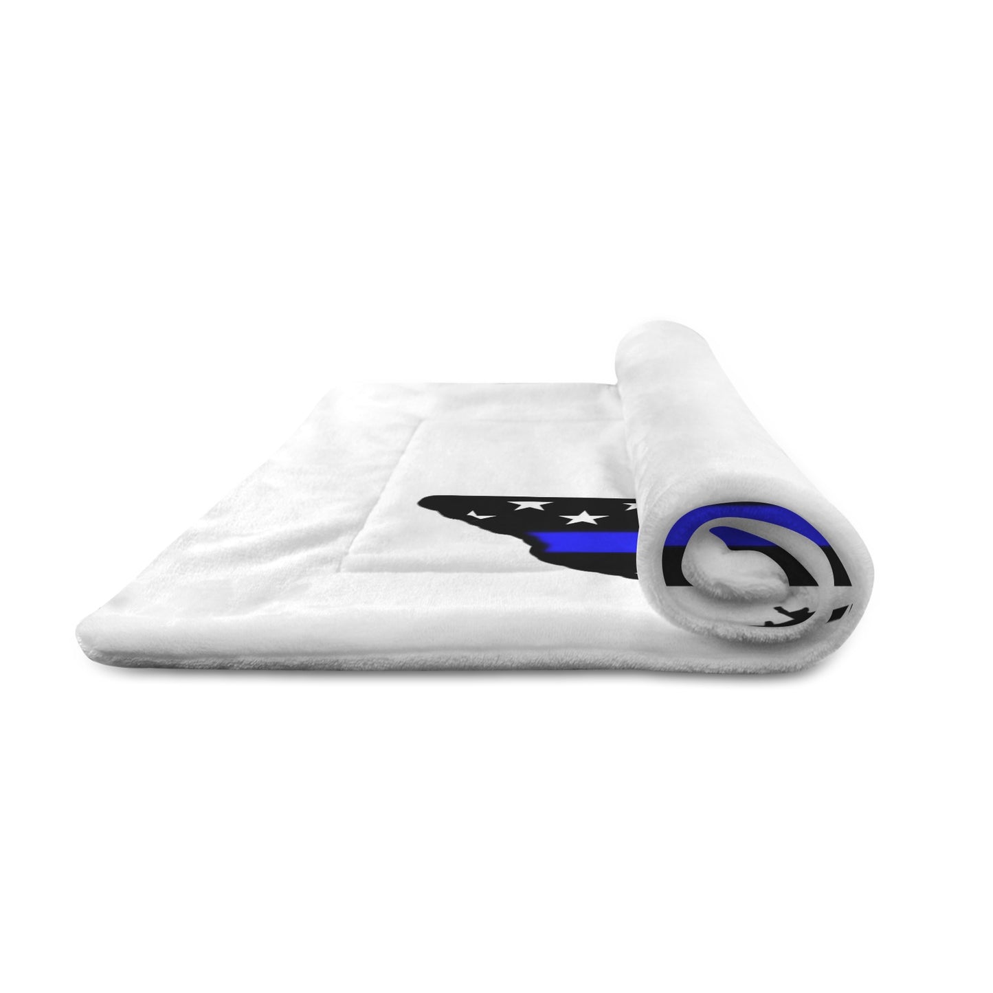 Thin Blue Line Flag Inspired Texas Shape Pet Mat 25x18inch (Made in the USA)