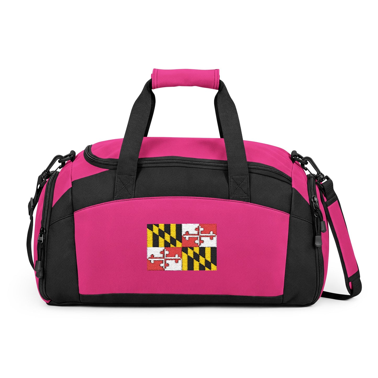 Maryland Flag Gym Bag — Black Duffle with Embroidered Maryland Flag