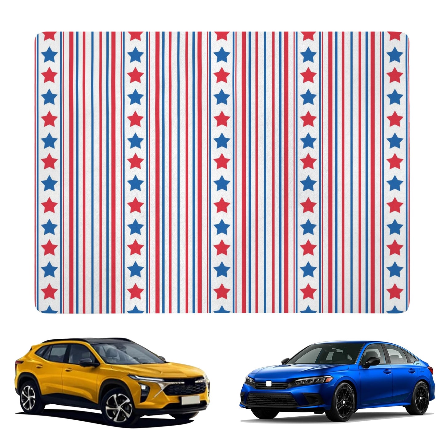 USA/American Flag Inspired Stars &amp; Stripes Pattern Car Trunk Mat 100 × 75 cm / 39.4 × 30 in Printed in the USA