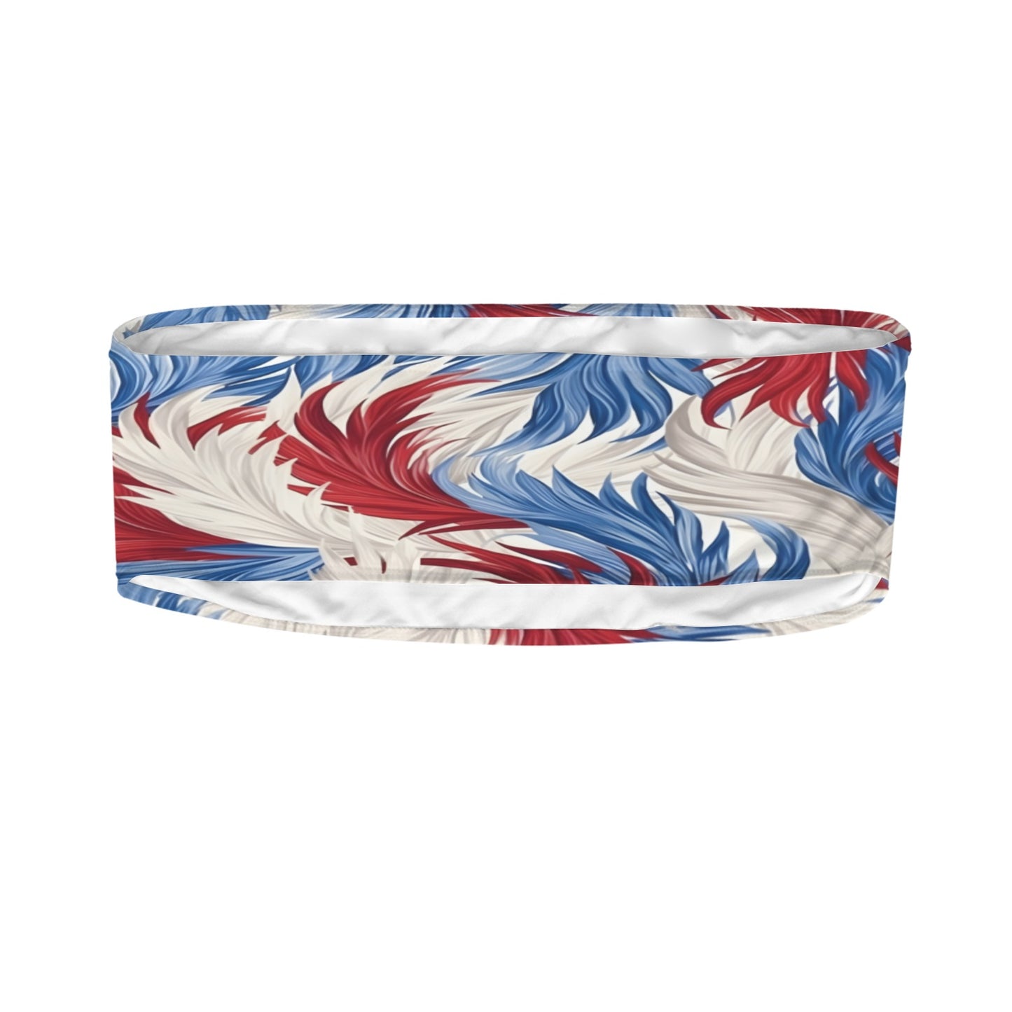 USA/American Flag Inspired Floral Pattern Flag Inspired Bandeau Tube Bikini Top