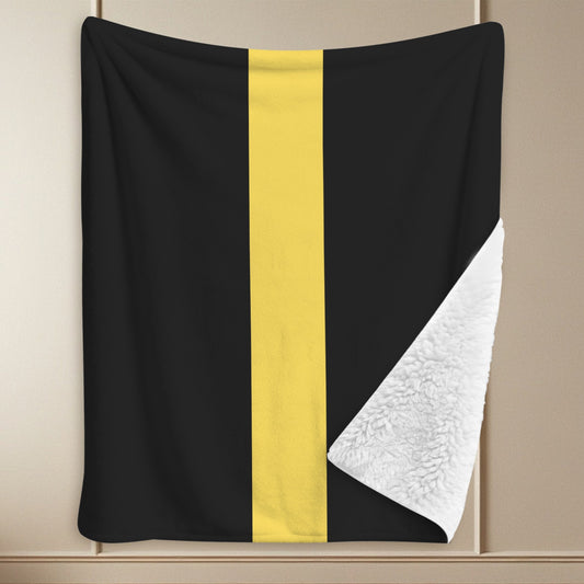 Thin Gold Line Flag Inspired Sherpa Fleece Blanket 90" x 108" | Prtinted in the USA