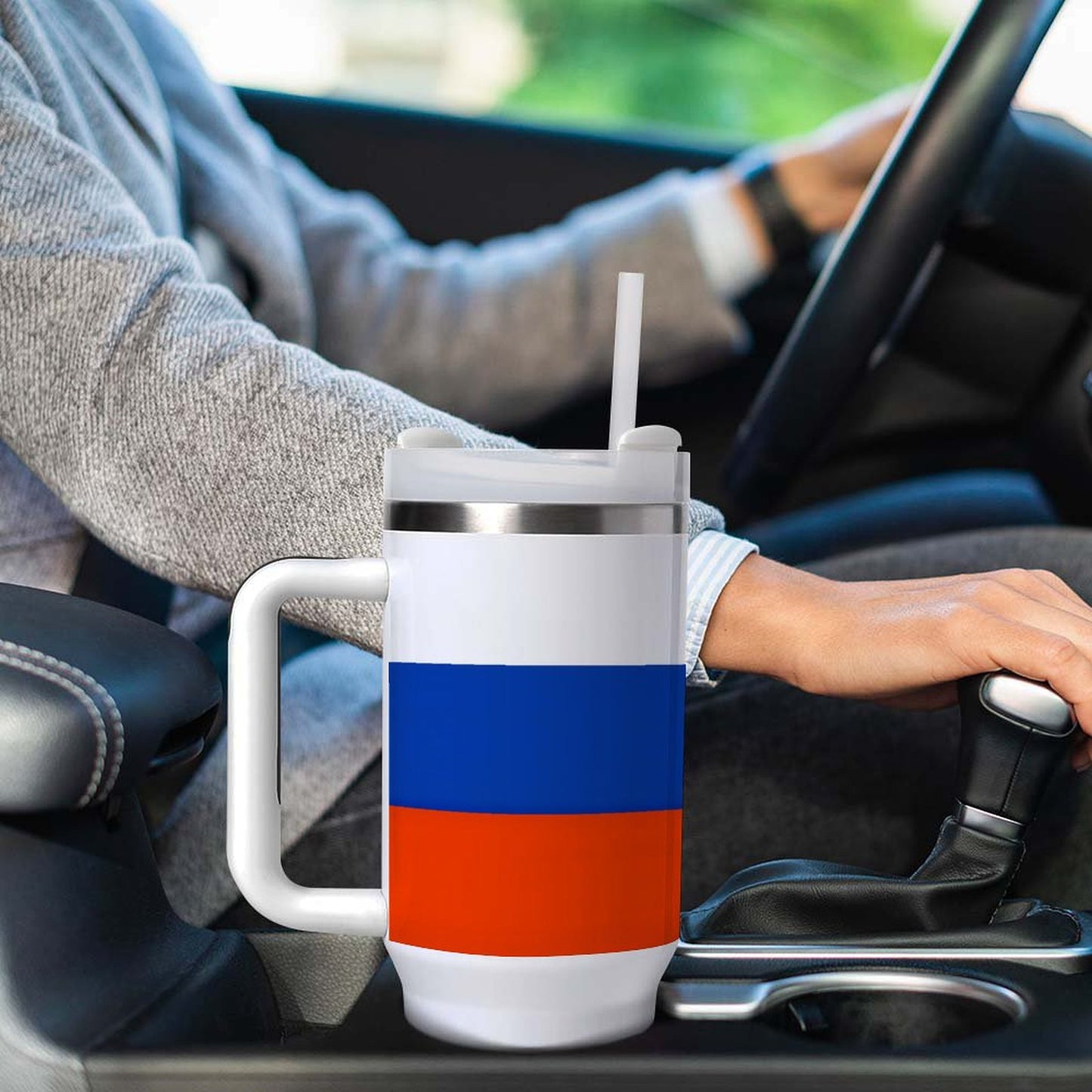 Russia Flag 40 oz Stainless Steel Tumbler - Proudly Made in USA