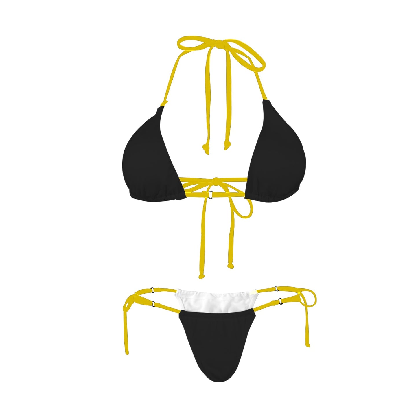 Thin Gold Line Flag Inspired Style-2 Women's Halter String Bikini Set