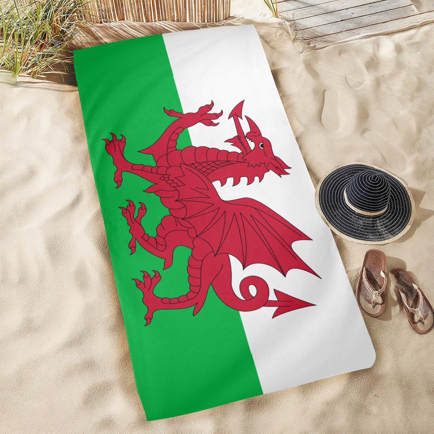 Wales Flag Beach Towel 31"x71" (Made in USA)