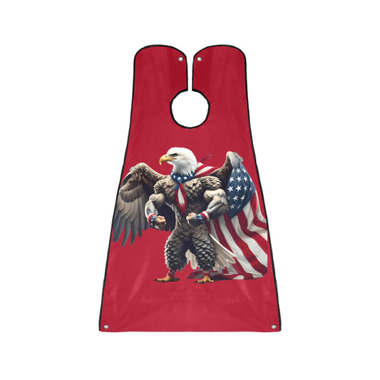 USA/American Flag Inspired Bald Eagle American Flag With Cape Beard Bib Apron for Men Shaving & Trimming
