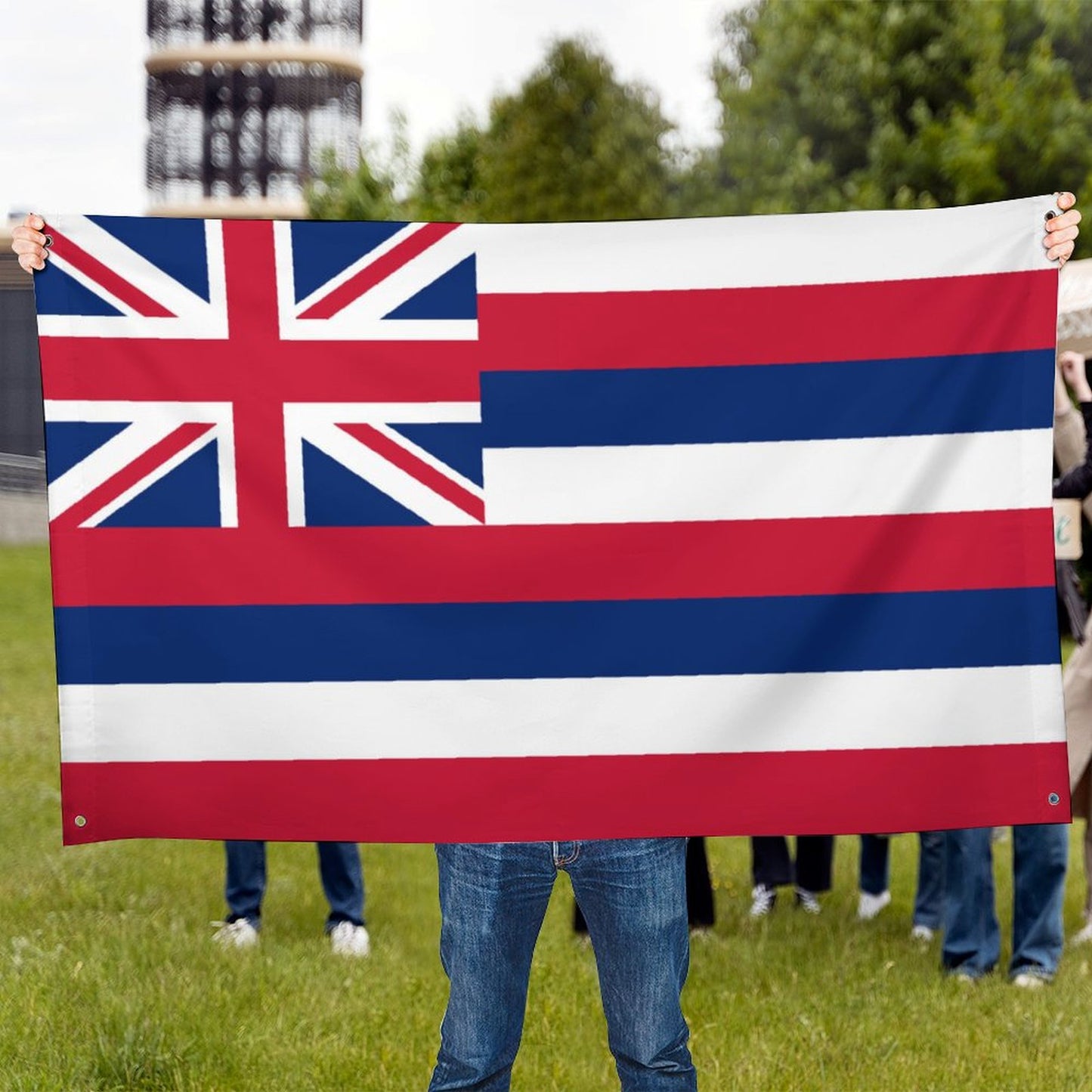 Hawaii Flag Inspired Wall Mount Flag with Four Grommets (35x59 in)