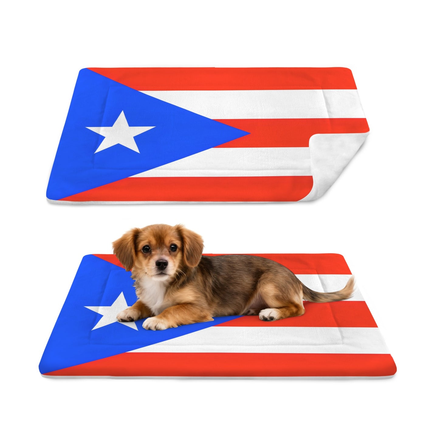 Puerto Rico Flag Inspired Pet Mat 25x18inch (Made in the USA)