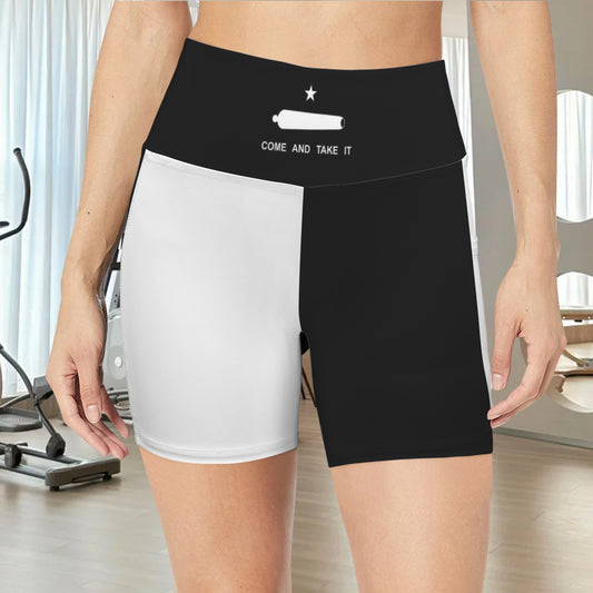 Come and Take It Flag Inspired Pocket Yoga Active Shorts