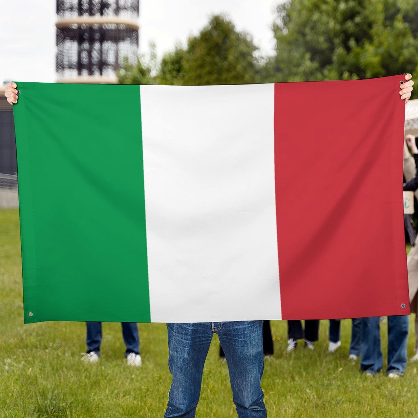 Italy Flag Inspired Wall Mount Flag with Four Grommets (35x59 in)