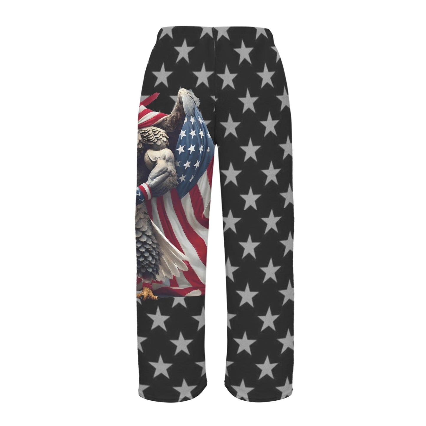 USA/American Flag Inspired Eagle with Cape Women's Flannel Pajama Trousers Made in the USA