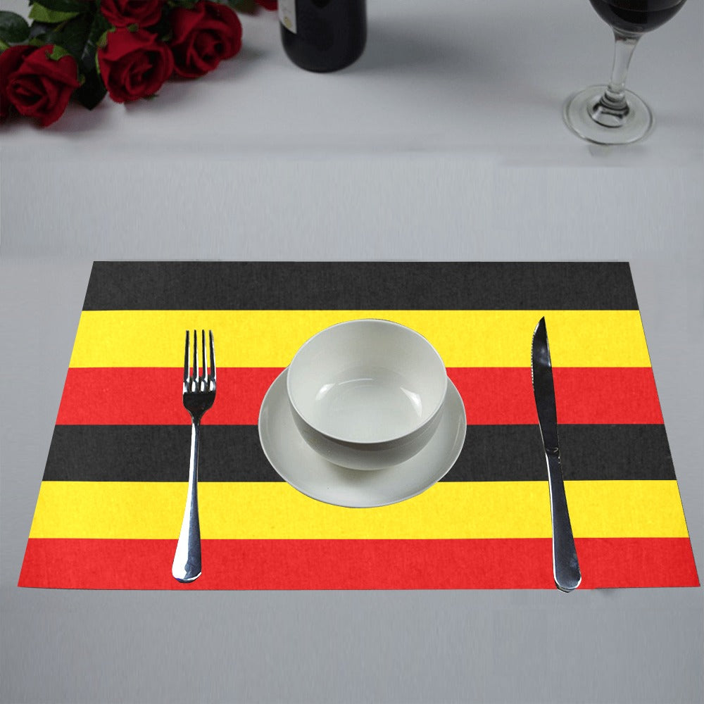 Uganda Flag Placemats 12" x 18" (Set of 6)