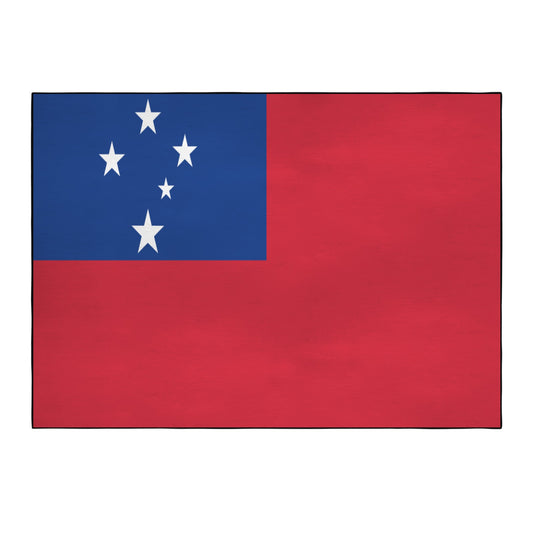 Samoa Flag Inspired 84x60 Inch Area Rug with Black Binding (Made in the USA)