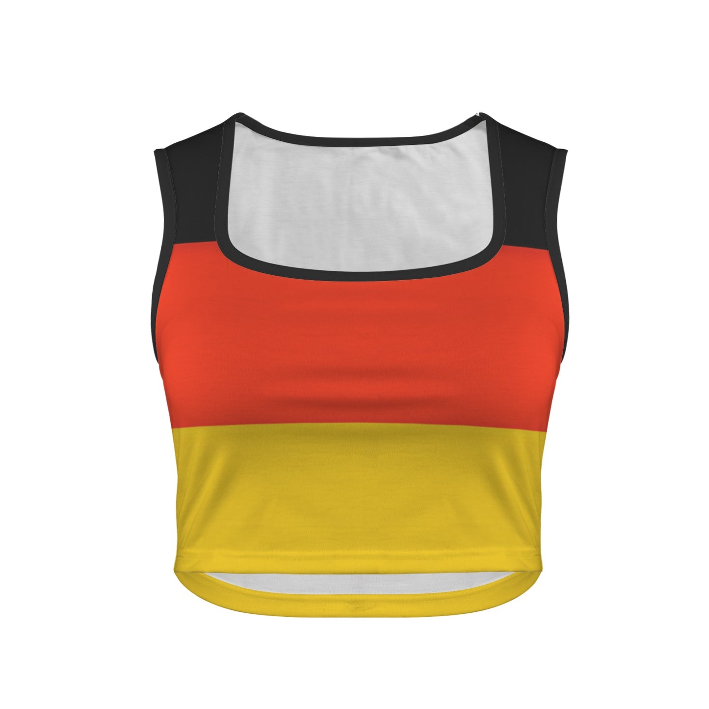Germany Flag Inspired Square Neck Crop Tank Tops