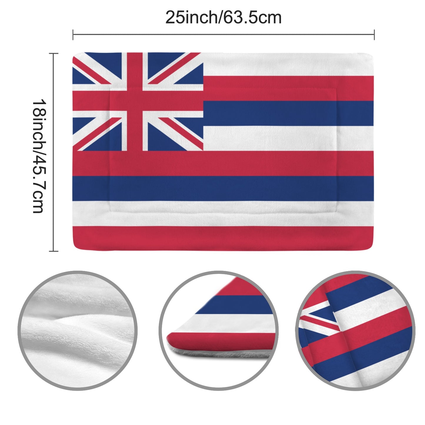 Hawaii Flag Inspired Pet Mat 25x18inch (Made in the USA)