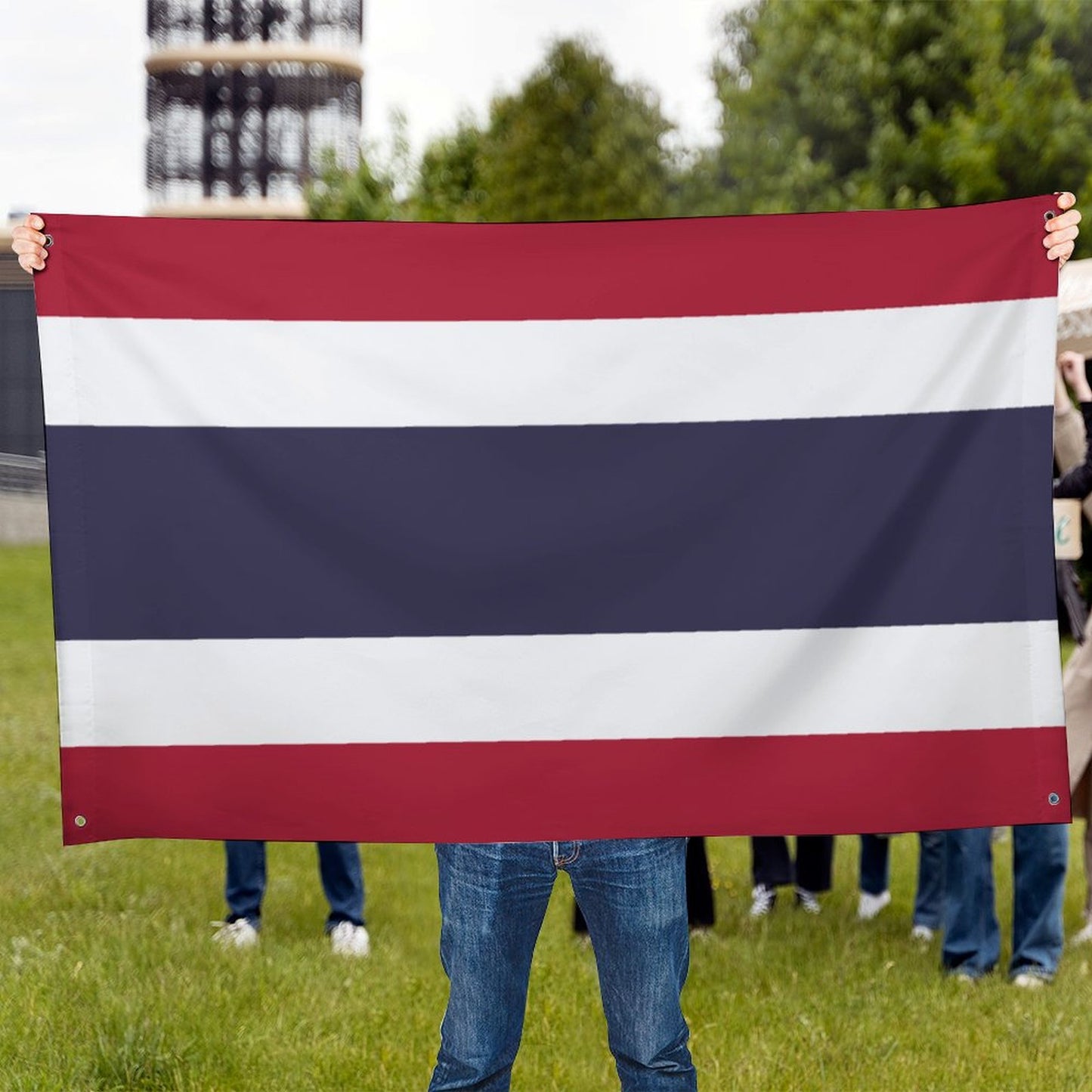 Thailand Flag Inspired Wall Mount Flag with Four Grommets (35x59 in)