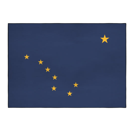 Alaska Flag Inspired 84x60 Inch Area Rug with Black Binding (Made in the USA)