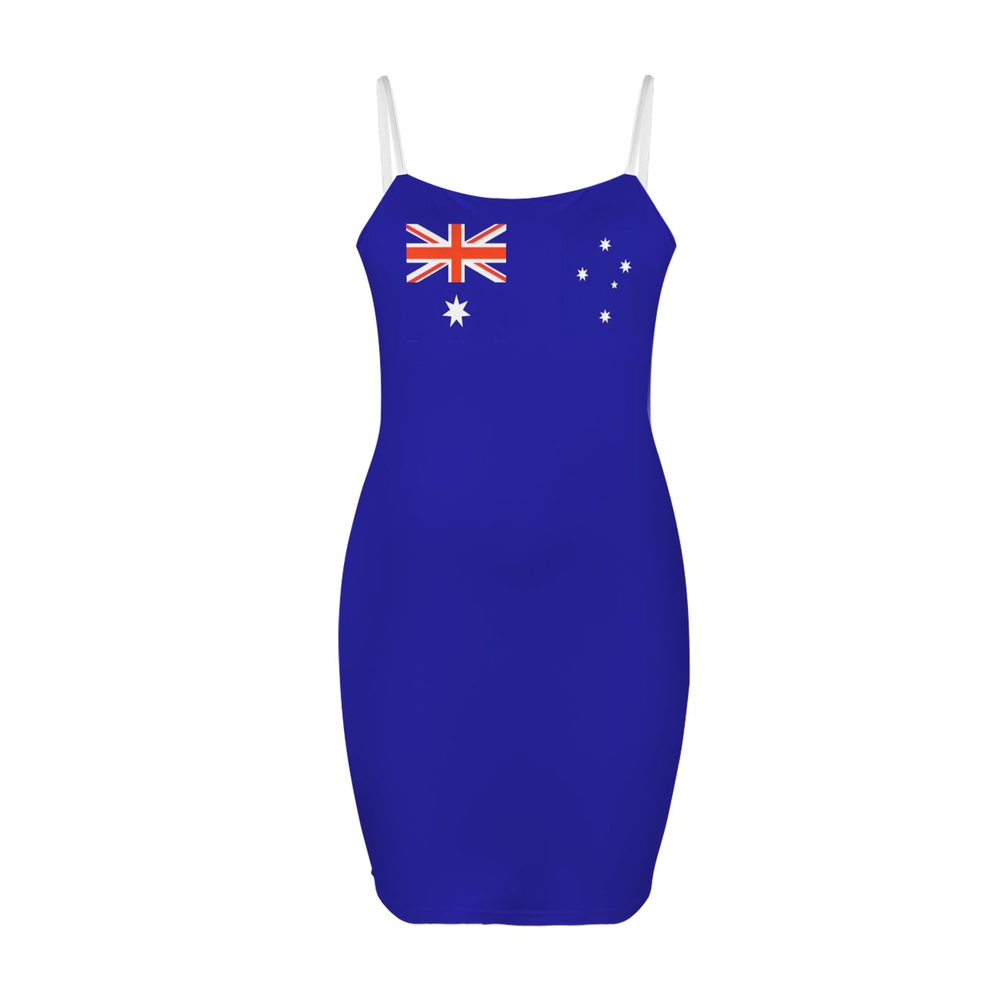 Australia Flag Inspired Backless Spaghetti Strap Bodycon Dress