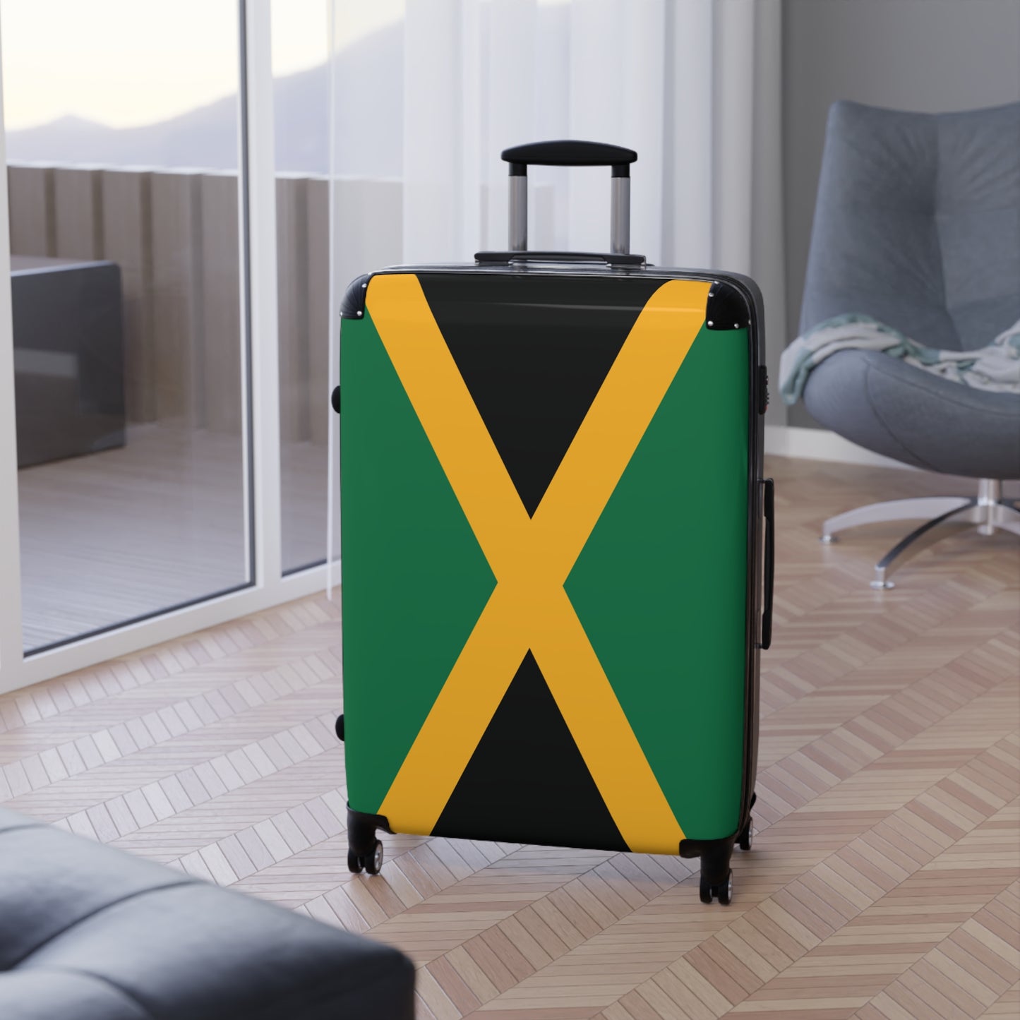 Jamaica Flag Inspired Suitcase