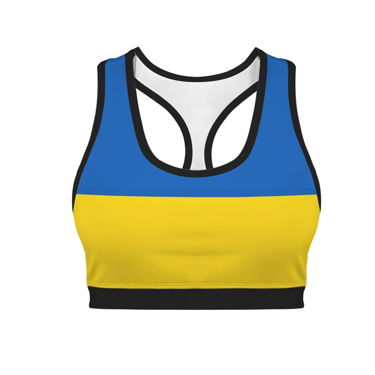 Ukraine Flag Racerback Sports Bra