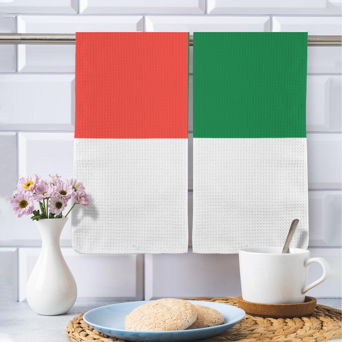 Madagascar Flag Inspired Kitchen Towel 40X60cm (Pack of 2) | Printed In the USA