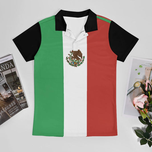 Mexico Flag Inspired Men’s Premium Ice Silk Polo Shirt
