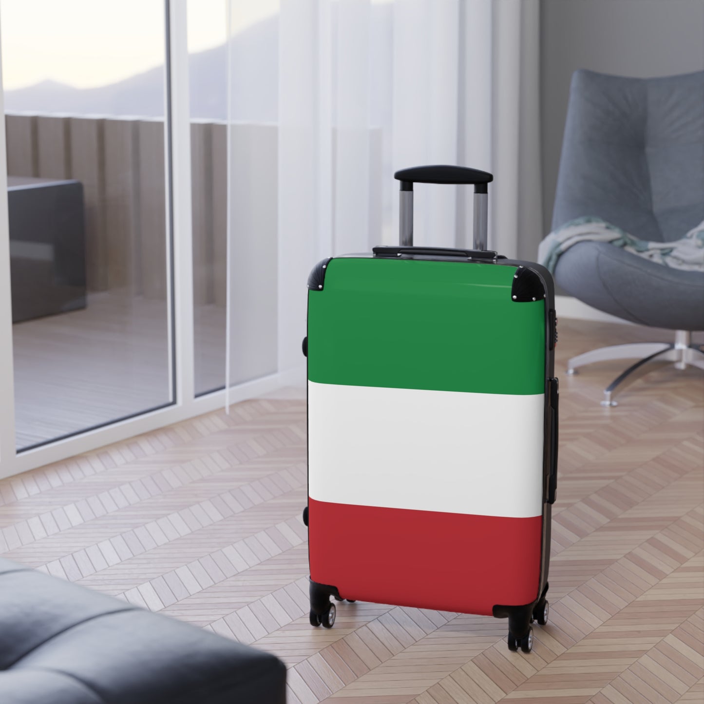 Italy Flag Inspired Suitcase