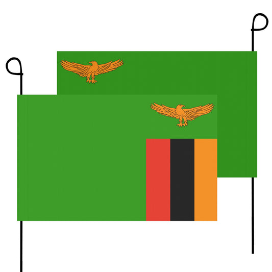Two Zambian flags by Luv My Flag, displayed vertically.