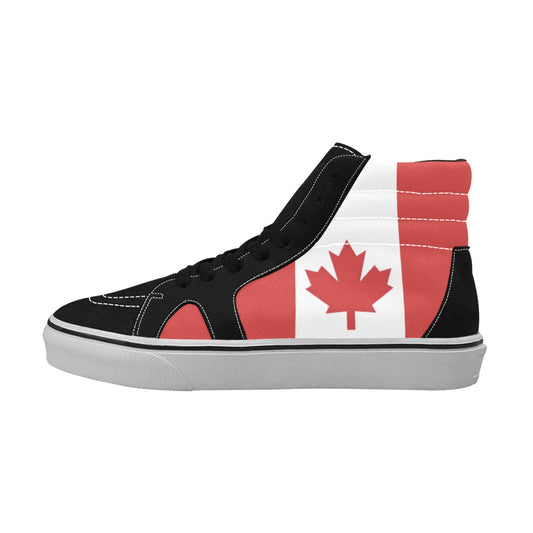 Canada Flag Inspired Women's High Top Canvas Shoes