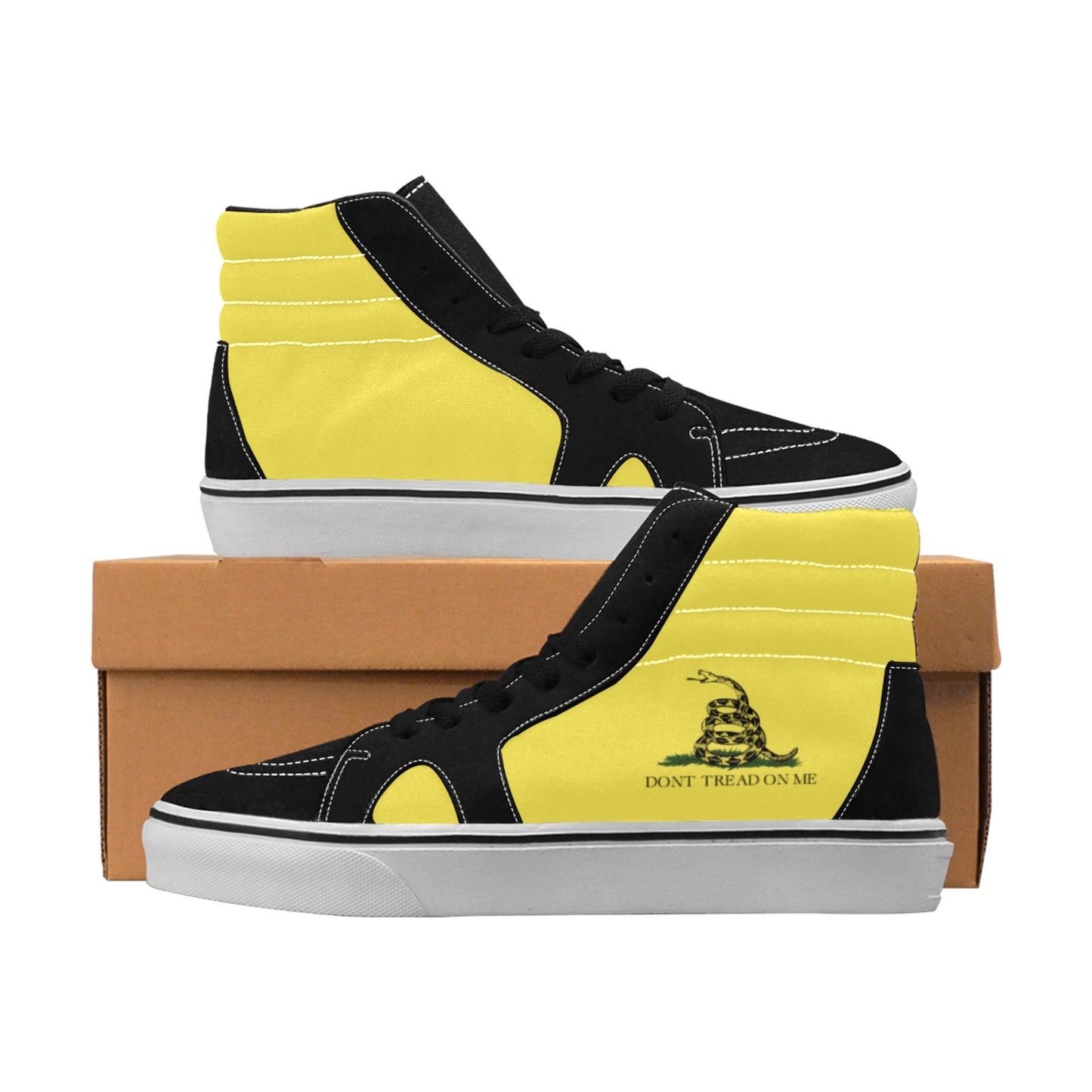 Gadsden Flag Inspired Women's High Top Canvas Shoes