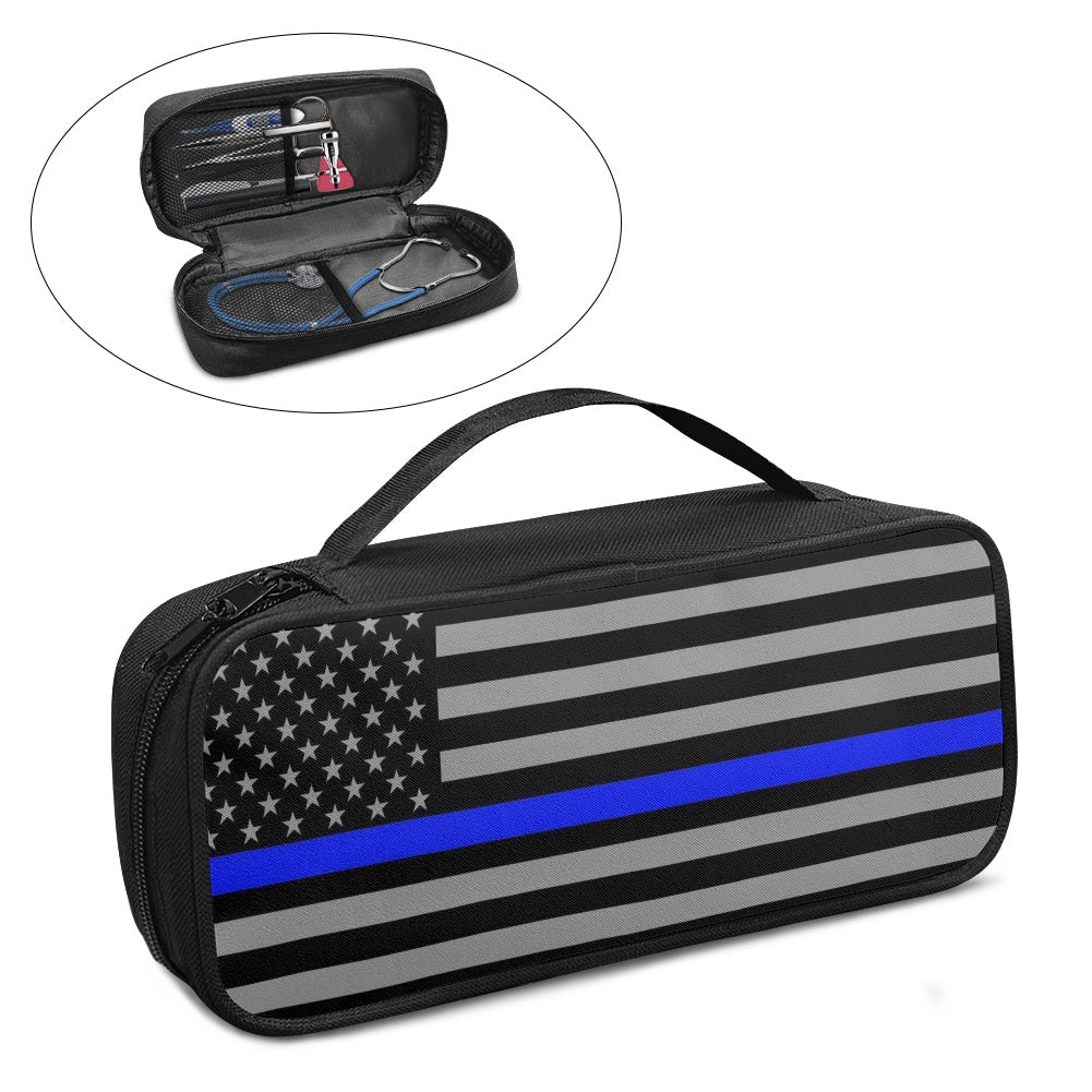 Thin Blue Line Flag Inspired (subdued) Stethoscope Storage Bag