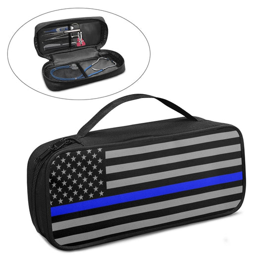 Thin Blue Line Flag Inspired (subdued) Stethoscope Storage Bag