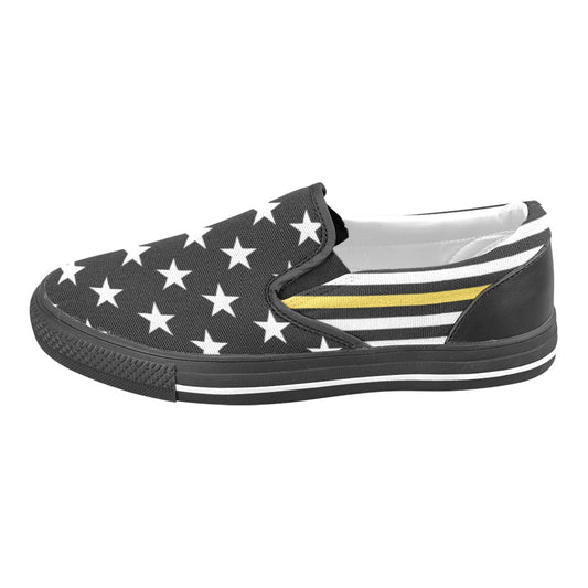 Thin Gold Line Flag Inspired Slip-on Canvas Kid's Shoes