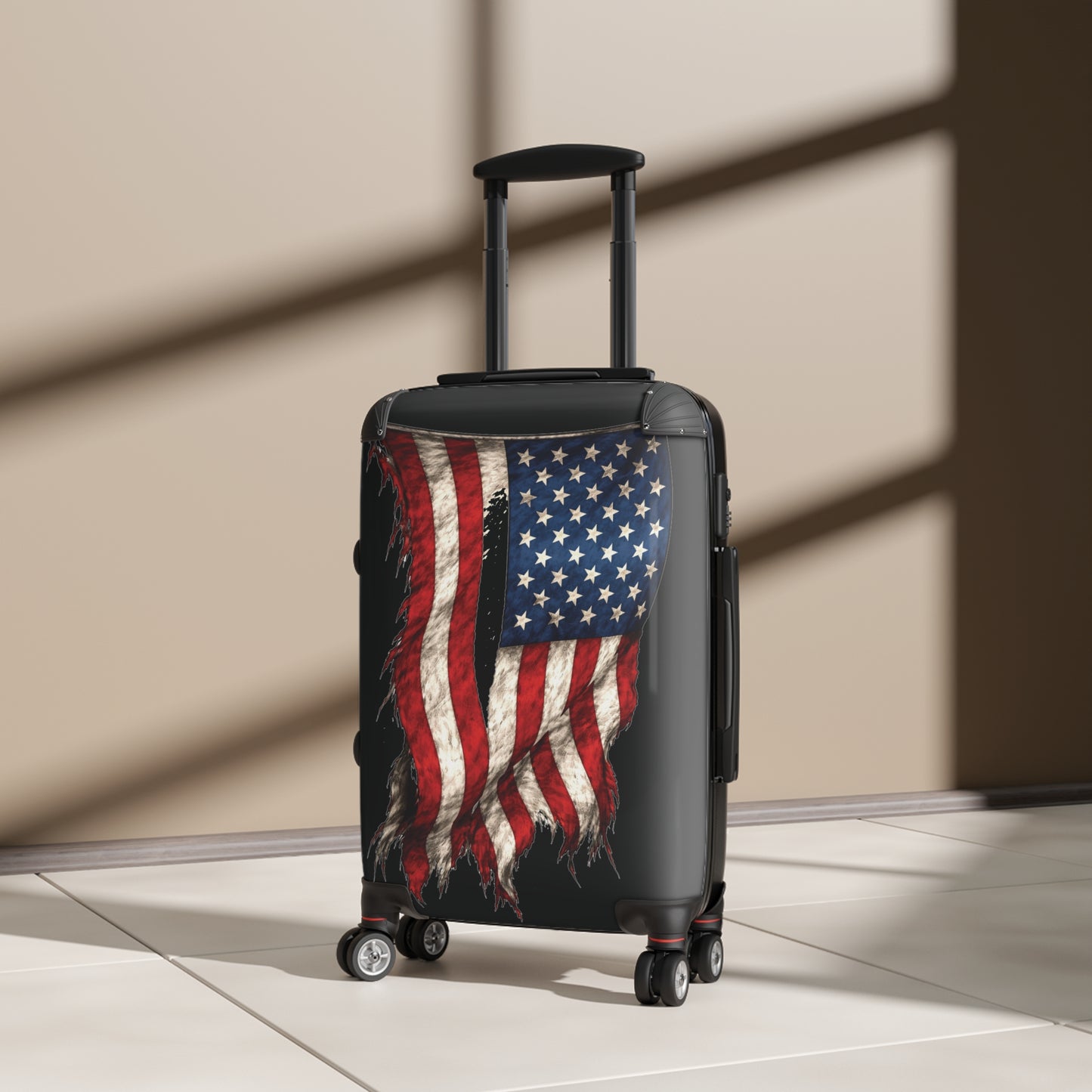 Tattered USA/American Flag Inspired Suitcase