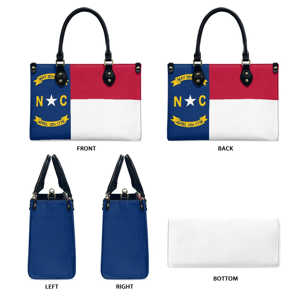 Tote bag by [Brand], featuring North Carolina flag design.
