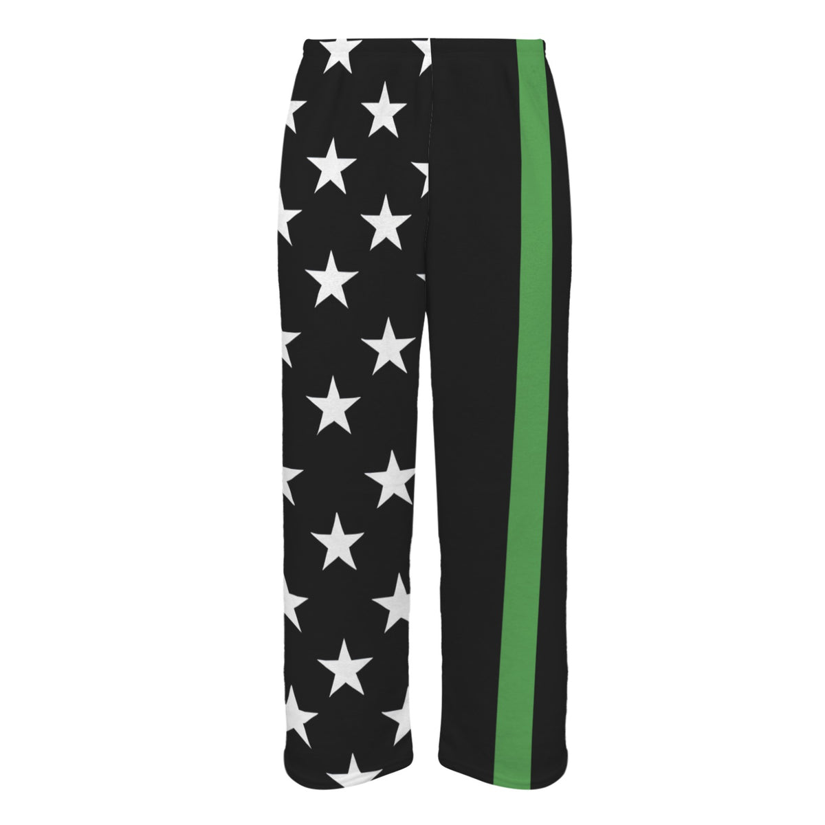 Thin Green Line Flag Inspired Style-2 Men's Flannel Pajama Trousers Printed in the USA