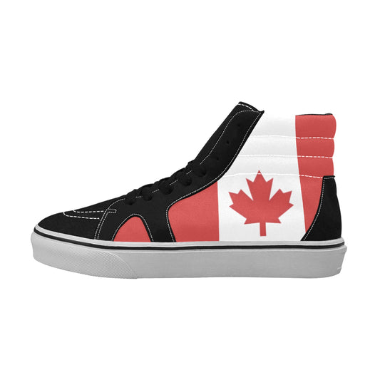 Canada Flag Inspired Men's High Top Canvas Shoes