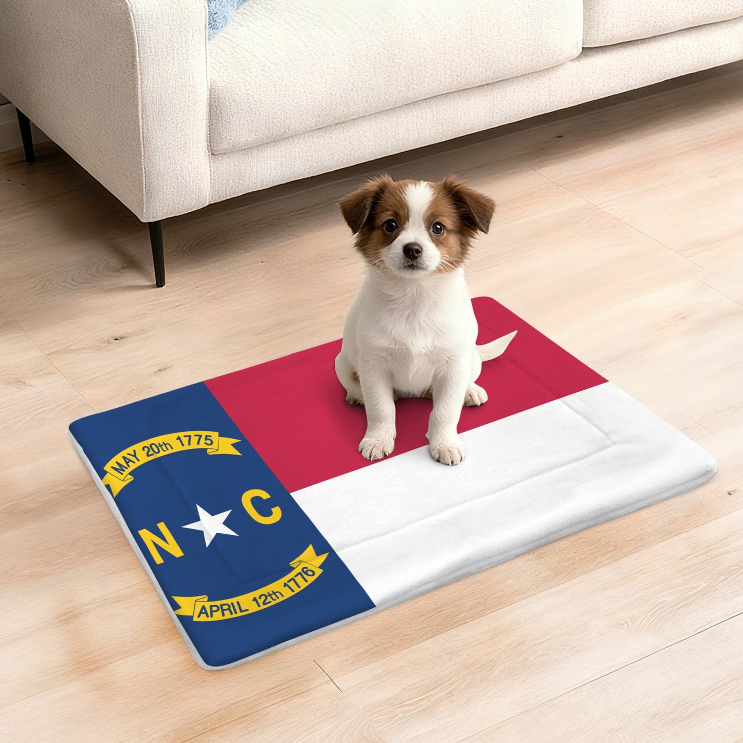 North Carolina Flag Inspired Pet Mat 25x18inch (Made in the USA)