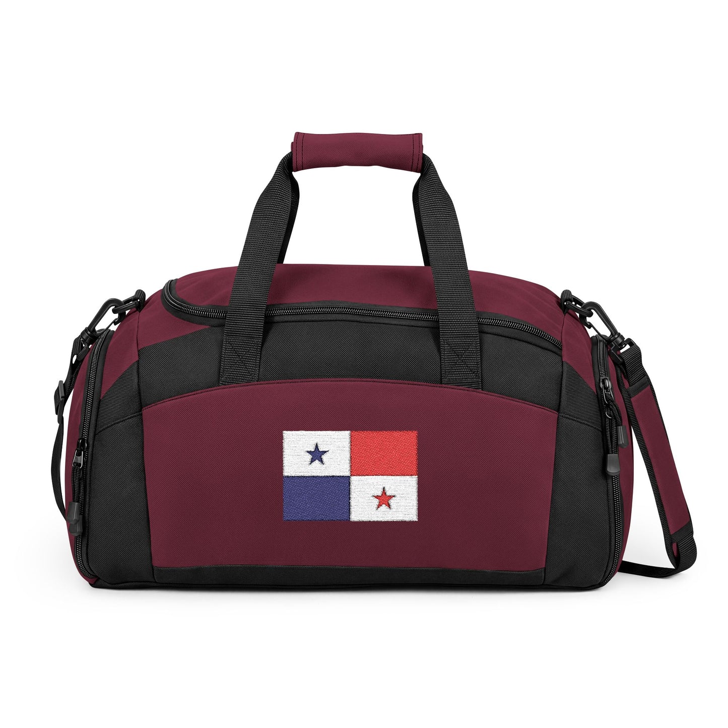 Panama Flag Gym Bag — Black Duffle with Embroidered Panama Flag